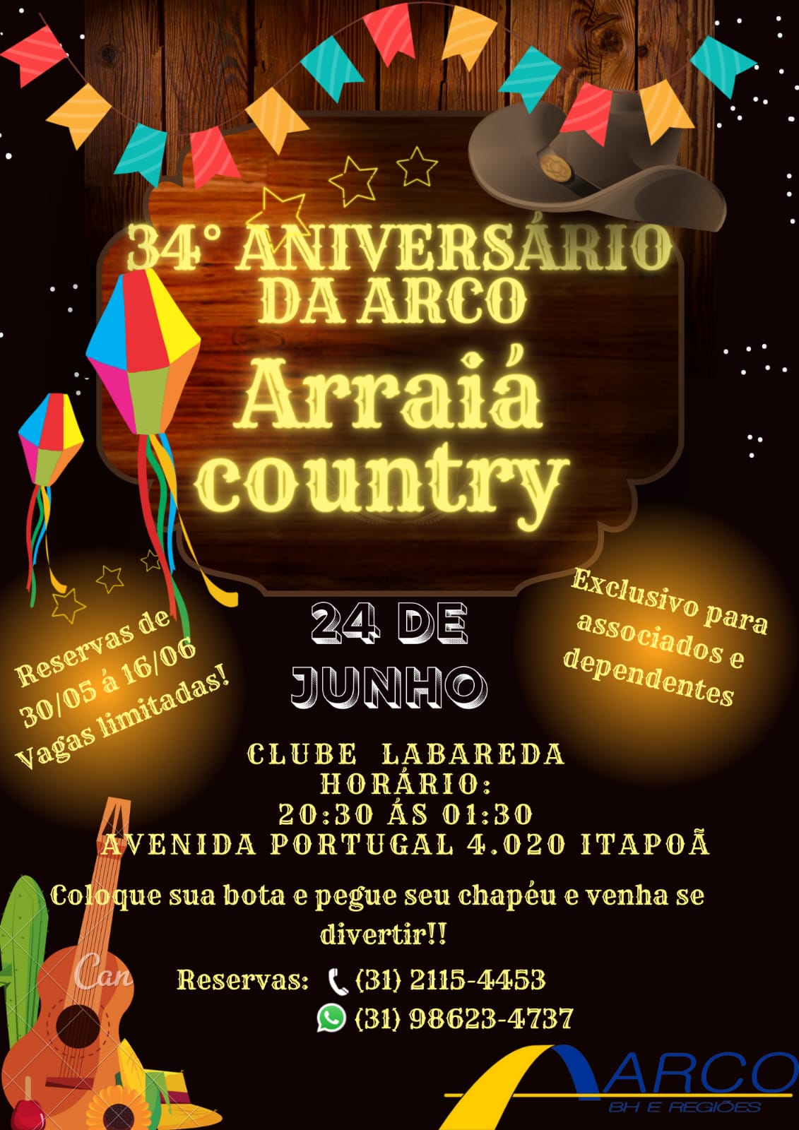 34 ANIVERSARIO DA ARCO! ARRAIA COUNTRY.