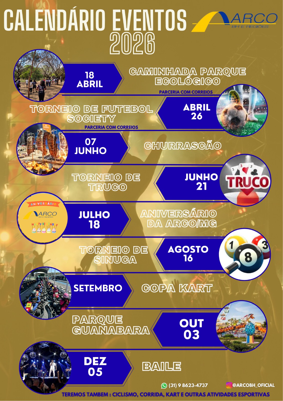 CALENDARIO DE EVENTOS ARCO/MG 2026!!