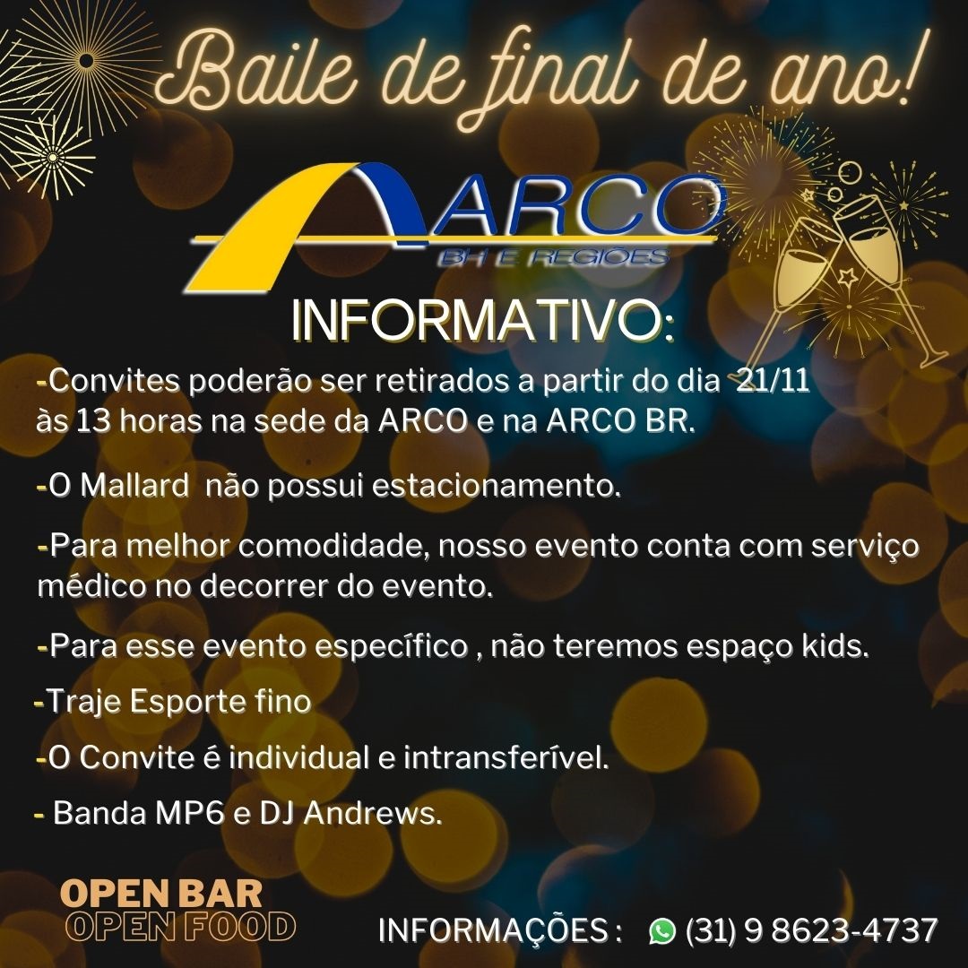 INFORMATIVO BAILE FINAL DE ANO ARCO 2023