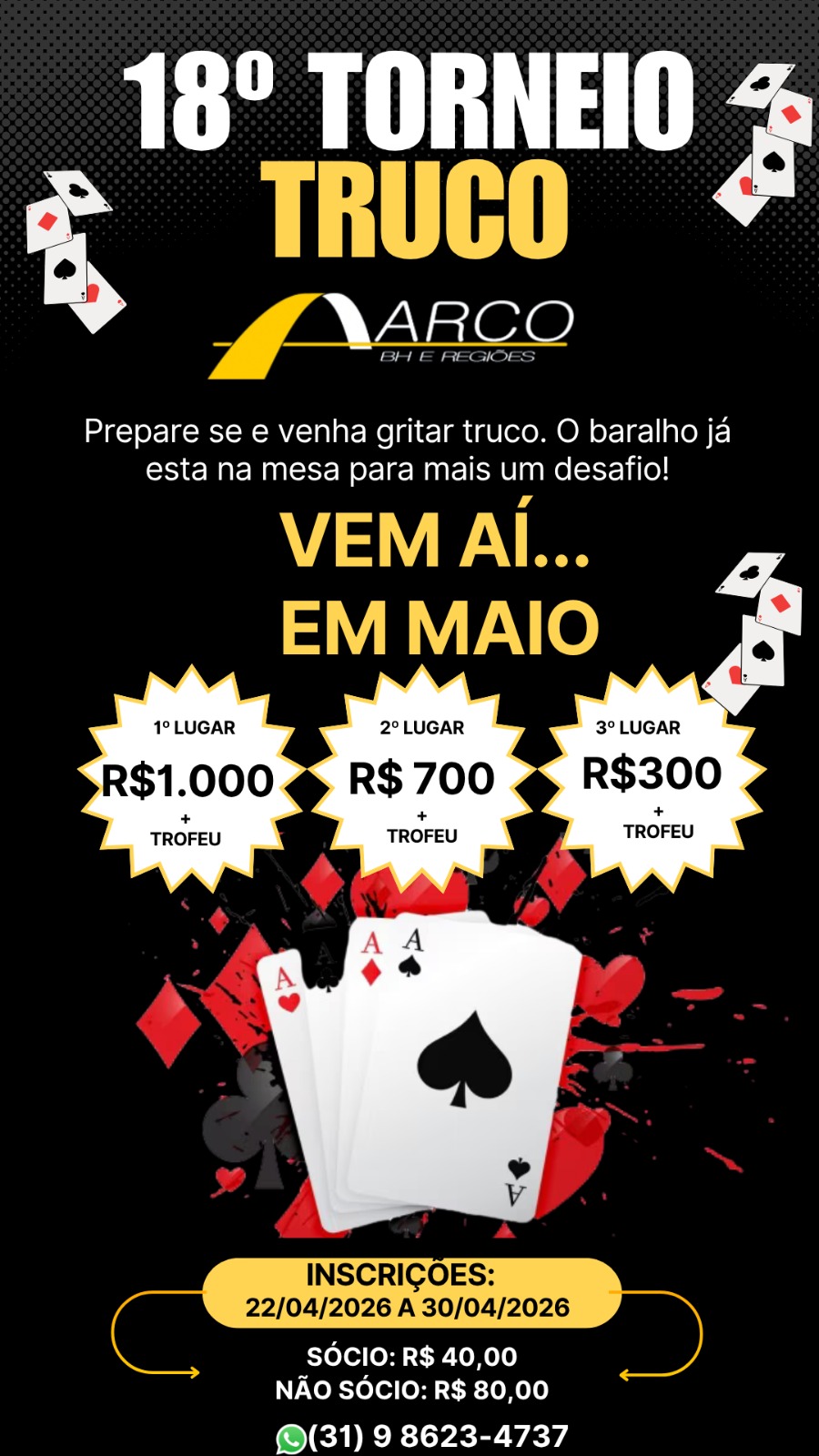 Torneio de Truco da ARCO/MG 2026