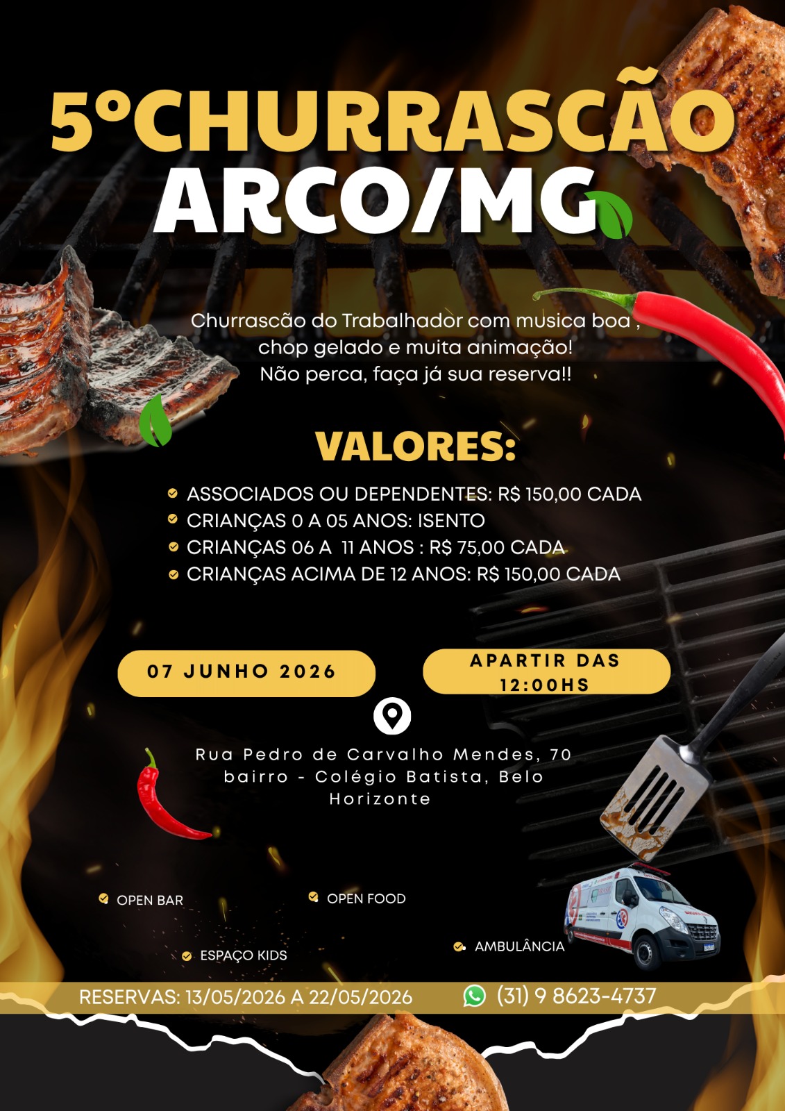5� Churrasc�o do Trabalhador ARCO/MG 2026